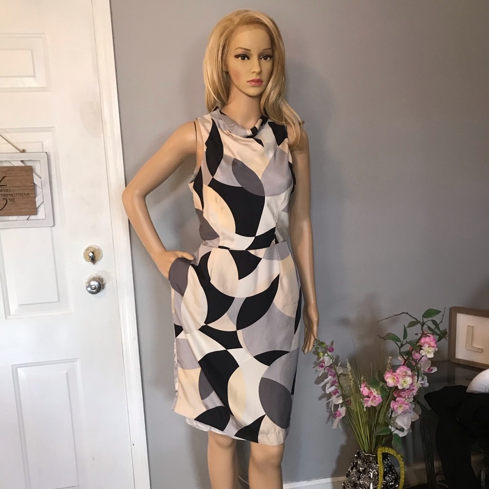 Ellen Tracy geometric print sleeveless dress 4